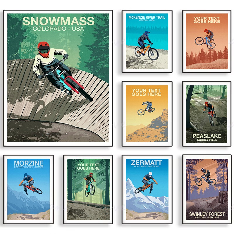 Picture Of Mountain Biking - Mountain Bike Trail Poster Snowmass Morzine