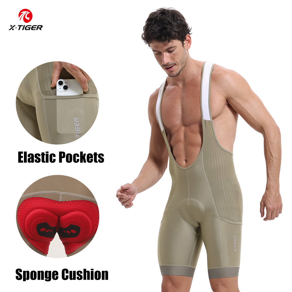 Xcm Mountain Biking - X-TIGER Men's Cycling Bib Shorts Long