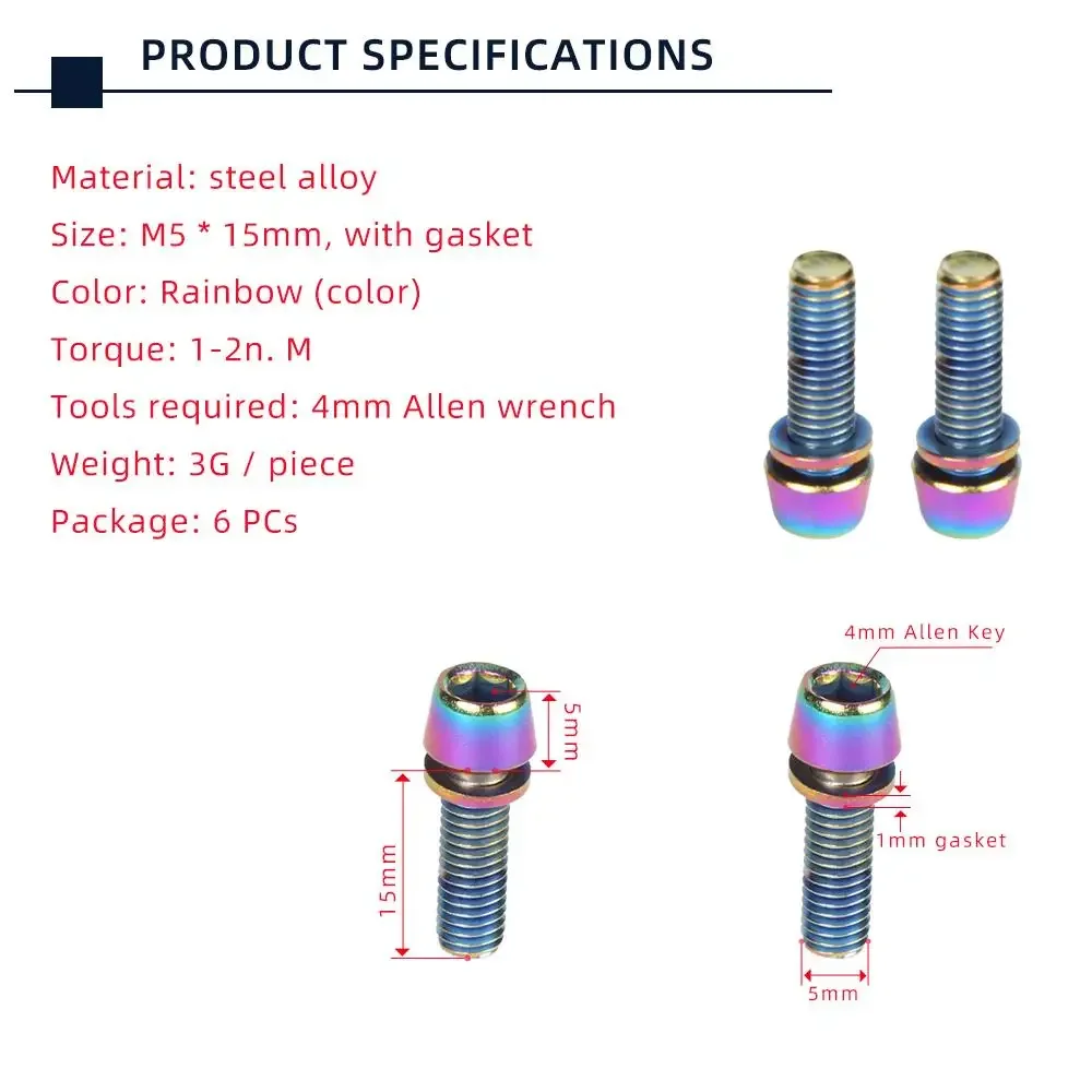 TANKE 6pcs M5 * 18 15mm Bolt S - Mountain Biking Water Bottle recension och pris
